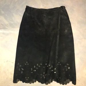 Anthropologie suede skirt